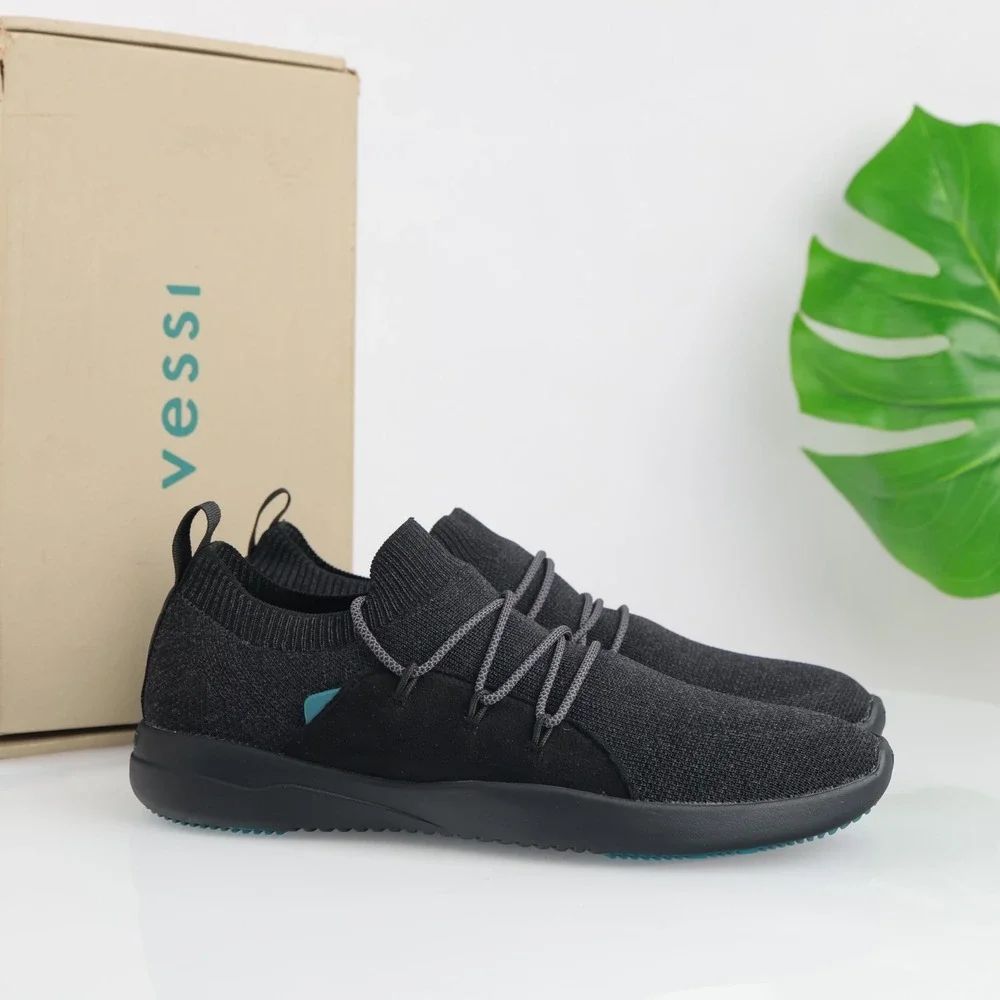 Vessi Womens Cityscape Classic Sneaker Size 10 Waterproof Black Lace Up Shoe Low